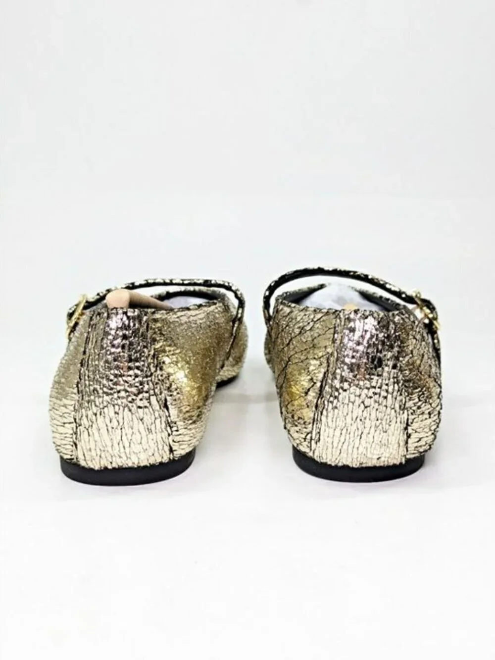Katy Perry Women's Evie Mary Janes Flats in Gold Size 8 (MSRP $98)